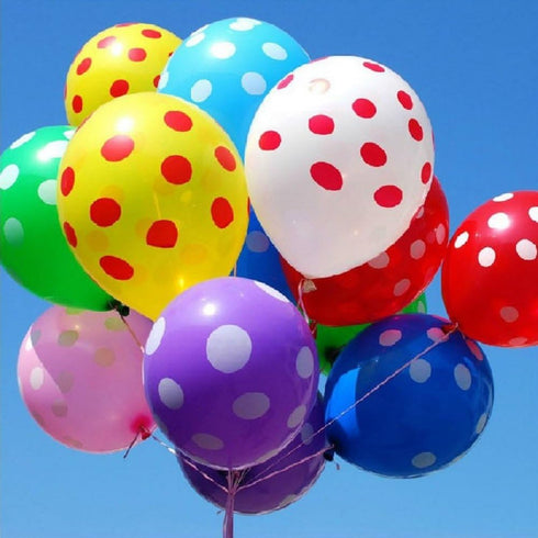 PeStary 50 Ct 12 Inches Polka Dot Balloons, Rainbow Assorted Latex Party Decoration Birthday Air Balls