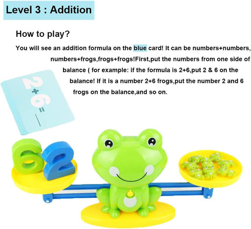 Frog Balance Cool Math Counting Game, Educational Early Learning Scale STEM Toys Gifts for Preschool Toddlers Kids Age