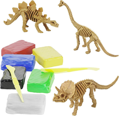 Dino Models Clay Craft Kit - Build 4 Dinos with Air Dry Magic Modeling Clay for Kids Ages 3-8, Perfect Easter Gift