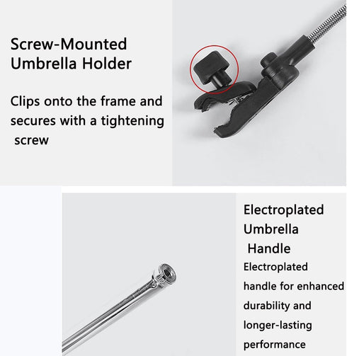 OIY 26 30.7" Clip-On Stroller Umbrella Sunshade, x Adjustable Clamp Parasol with UV Protection for Baby Stroller
