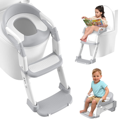 3 1 Potty Training Seat, Toddler Potty Training Toilet with Step Stool Ladder for Kids Boys Girls, in Foldable Toilet