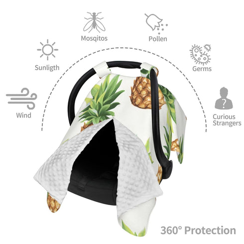 Hcpwzrf Pineapple Baby Car Seat Cover & Nursing Cover - Breathable Stretch Multi-Use Cover for Breastfeeding, Stroller