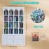 M.Zibos 1:12 4 100 Mini Bookshelf for Anxiety Relief - Scale Vintage Bookcase with Drawers & Mini Books, Dollhouse