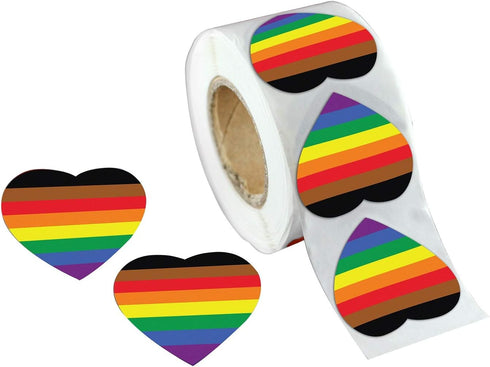 250 Philadelphia Gay Pride 8 Stripe Rainbow Heart Stickers for LGBTQ Awareness Fundraising Events