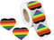250 Philadelphia Gay Pride 8 Stripe Rainbow Heart Stickers for LGBTQ Awareness Fundraising Events