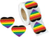 250 Philadelphia Gay Pride 8 Stripe Rainbow Heart Stickers for LGBTQ Awareness Fundraising Events