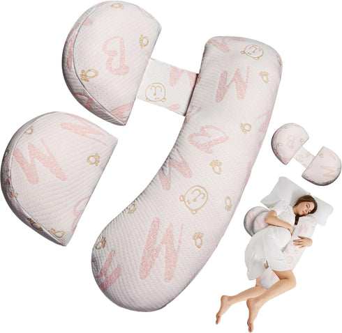 Oskeray Pregnancy Maternity Pillow for Sleeping, Support for HIPS, Backs, Legs, with Detachable