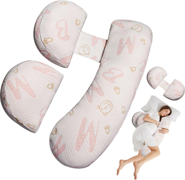 Oskeray Pregnancy Maternity Pillow for Sleeping, Support for HIPS, Backs, Legs, with Detachable