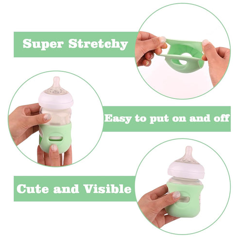 3 Pack 4 oz, Silicone Sleeves for Avent Natural Glass Baby Bottles, Anti Breakage Baby Bottle Holder, Compatible