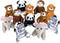 Adventure Planet 5-inch Zoo Animal Plush, Bulk Pack of 12 Pieces
