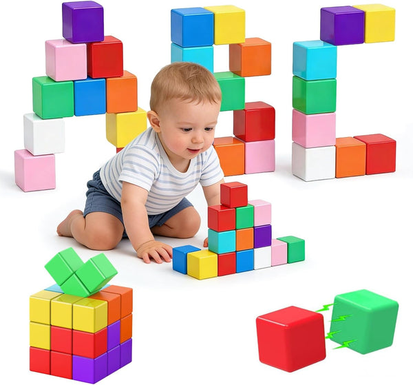 Magnetic Blocks For Kids Ages 3-5 - 45pcs Magnet Cubes Toys Birthday