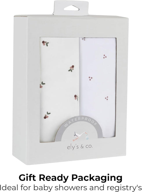 Pack 100% 2 Pack Set, 38 24 Ely's & Co. Patent Pending Waterproof and Play Sheets, Cotton with Waterproof Lining Fitted