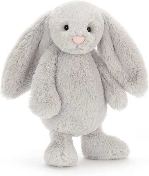 Jellycat Bashful Grey Bunny Stuffed Animal, Medium 12 inches, Classic Rabbit Plush Toy, Children's Gift