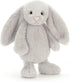 Jellycat Bashful Grey Bunny Stuffed Animal, Medium 12 inches, Classic Rabbit Plush Toy, Children's Gift
