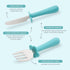 Grabease Toddler Silverware Set Forks Spoons and Knives Set Toddler Utensils Feeding Supplies, BPA and Phthalates-Free, Dishwasher Safe, Teal by grabease