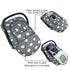 Winter Carseat Cover, Baby Car Seat Covers for Infant, Thick Padded, Grey Cloud, Canopy with Zipper Open