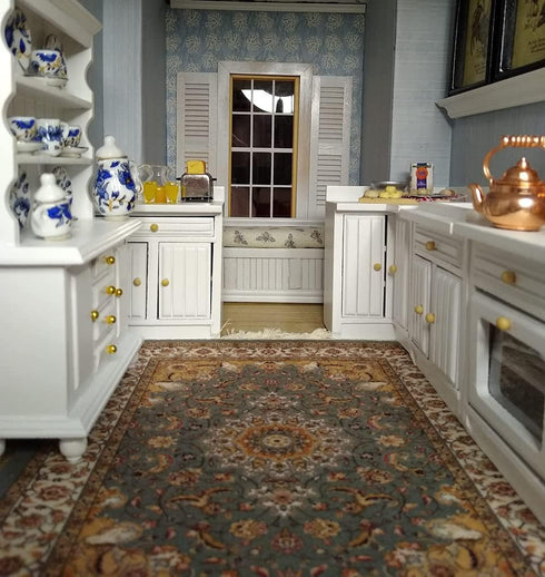 UZPDWK Set 1/12 Wooden Dollhouse Miniature Furniture Kitchen Play Cabinet Fridge Freely Combined Scale