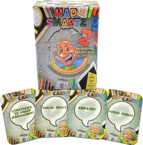 Thought-Spot: MAD SMARTZ 2 Card Game for Interpersonal Skills, Anger Control, Empathy, Social Skills; Fun for Kids &
