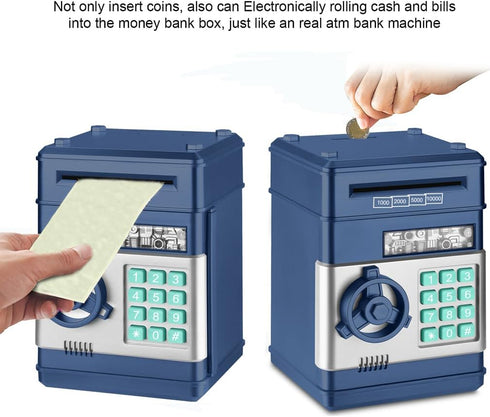 Piggy Bank, Electronic Password Cash Coin Can, Auto Scroll Paper Money Saving Box Toy Gift for Kids