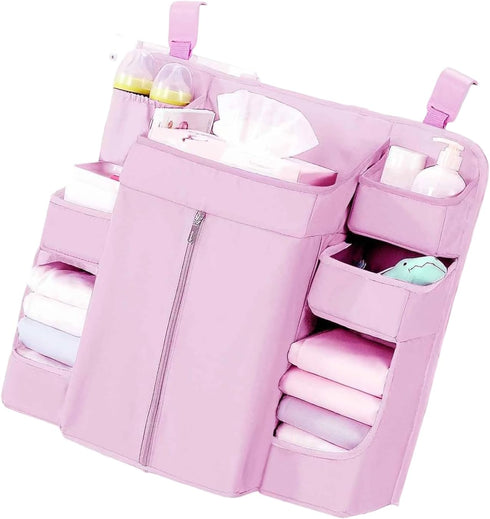Tkidplw Diaper Organizer for Cribs And Changing Table, Hanging Diaper Caddy With Adjustable