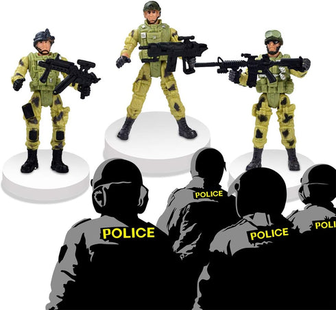 12 Pack Military Soldier Special Forces SWAT Counter-Strikes Elite Model with Weapon