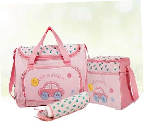 Set MERRYHAPY Diaper Bag Portable Changing Pad Nursing Bag Tote Bottle Holder Large Capacity Car Pattern