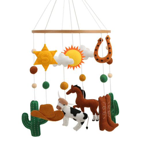 Western Mobile for Crib - Colorful high Contrast Gender Neutral Western Crib