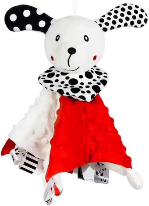 Lovey Security Blanket High-Contrast Plush Comfort Toy & Soft Blankie for Babies