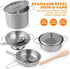 Playset D-FantiX Play Kitchen Accessories, Kids Play Pots and Pans with Mini Stainless Steel Pretend Play Cooking Toys