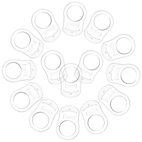 Patelai 15 Pieces Soft Silicone Baby Pacifier Clips Holders Silicone Adapter Rings