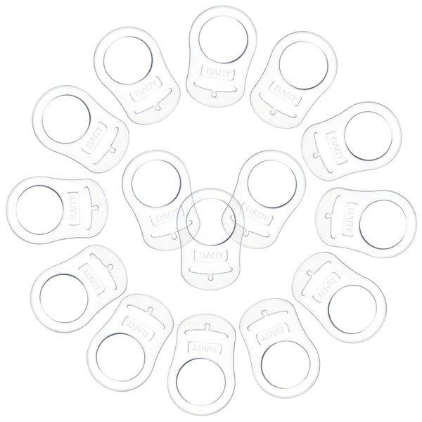Patelai 15 Pieces Soft Silicone Baby Pacifier Clips Holders Silicone Adapter Rings