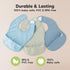 3-Pack Waterproof Baby Bibs for Eating, Lightweight with Food Catcher, Mess Proof Toddler Bibs for Boys Girls