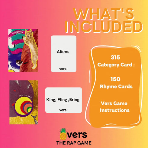 Vers: The Rap Game - Party Game for Creative Young Adults, Freestyle Rap Lovers, and College Parties