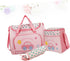 GLSTOY Set Large Capacity Tote Diaper Bag Changing Pad Bottle Holder Car Print