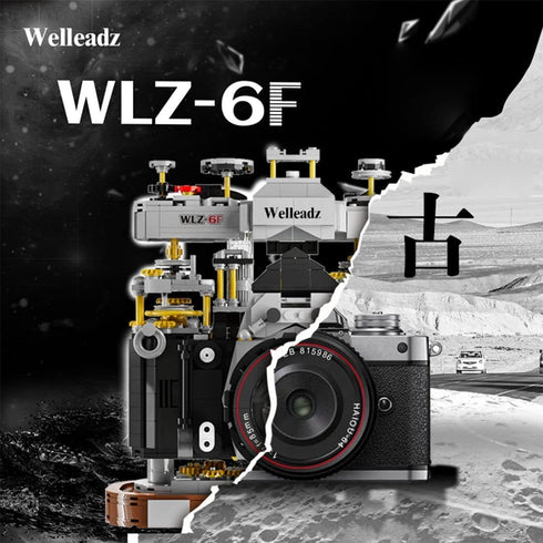 Building Blocks Camera Set, 1027 Pcs WLZ-6F Retro Model, Collectible Old Style Retro Camera Construction Brick Set