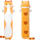 Long Cat Plush Body Pillow, 53” Cute Brown Cat Stuffed Animals, Kitten Plush Doll Gift