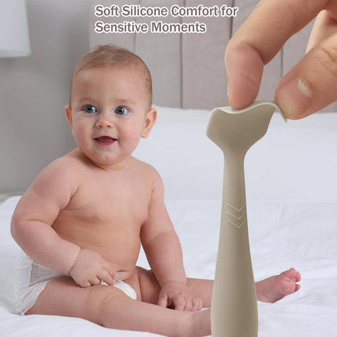 Baby Diaper Cream Spatula - Baby Diaper Rash Cream Applicator for Butt Paste Diaper Cream - Newborn Essentials (gray