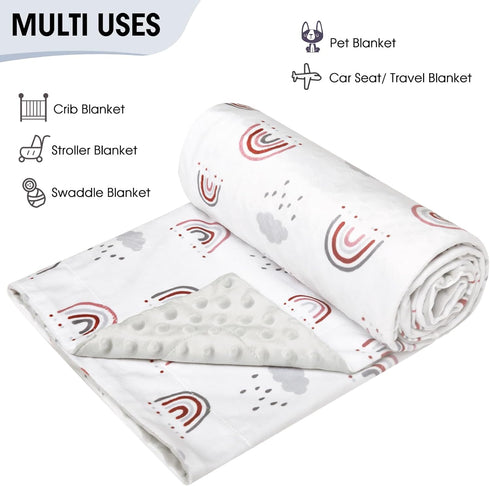 David's Kids Minky Baby Blanket for Boys & Girls, 40x50 Inches, Soft Lightweight Micro Fleece with Dotted Backing