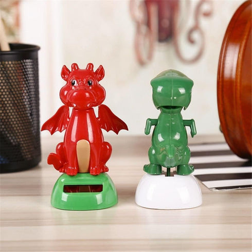 Green Solar Powered Dancing Dinosaur Decoration Gift, Swinging Dancer for Desk and Dashboard Home Decor