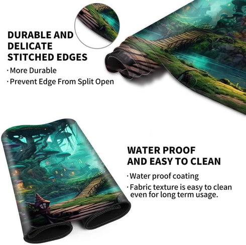 EDGFRTOIO 24"x14" Commander Playmat with Zones for MTG Card Game Playing, Game Mats Tabletop Magic Play Mats Deck