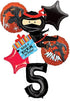 Ninja Birthday Party Supplies - Happy Kickin 5th Birthday Balloon Bouquet Decorations