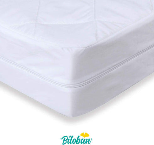6 Zippered Crib Mattress Protector - Waterproof Crib Mattress Encasement, Breathable and Absorbent, Sides Fully Encased