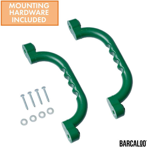 Playground Safety Handles - Green Grab Handle Bars for Outdoor Tree House Accessories and Playground Equipment