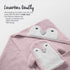 Happy & Sweet Set Baby Gift - Bamboo Viscose Hooded Penguin Bath Towel, Mitt Washcloth, and Squirt Bath Toy for Girls