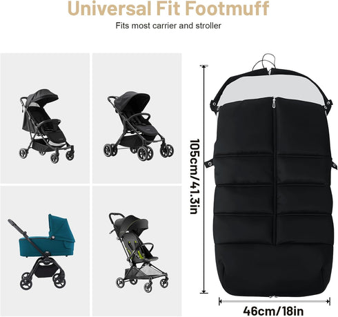 (105x46cm) KAKIBLIN Stroller Footmuff, Baby Footmuff for Stroller, Universal Bunting Bag for Babies Compatible