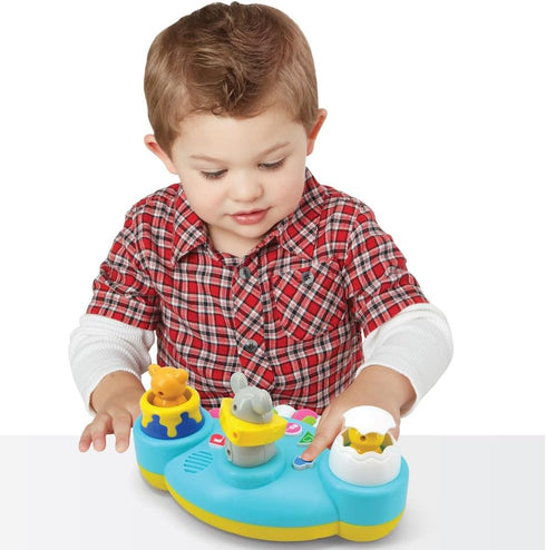 3 1-3 Kiddieland Musical Buddies Toddler Piano with Pop-Up Animals, Interactive Baby Keyboard, Lights & Sounds