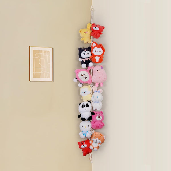 Poefditev Stuffed Animal Storage Chain Boho Room Decor, Hanging Stuffed Animal Holder with
