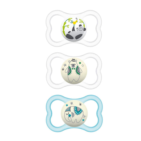 MAM Air Night & Day Baby Pacifier, Glows in The Dark, 3 Pack, for Sensitive Skin, 6-16 Months