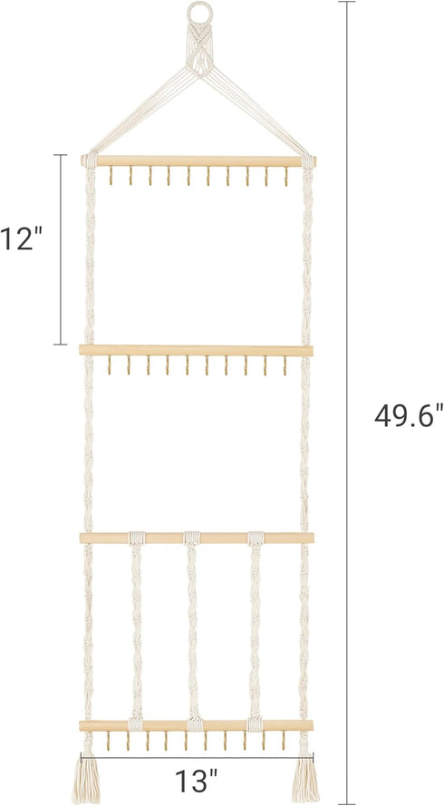 30 Mkono Headband Holder Boho Hair Bow Organizer for Girls Macrame Bow Hanger with Hooks Bow Holder for Nursery Baby's