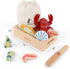 Set 3 PairPear Wooden Play Food Cutting Seafood - Toddlers Wooden Toy Food Pretend Play Kitchen Accessories for Years
